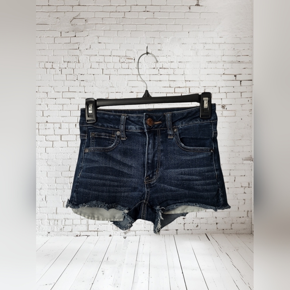 American Eagle Hi-Rise Shortie Jean Shorts Size 0